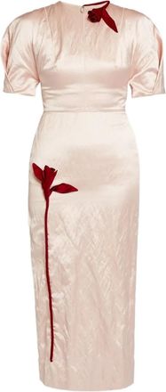 Erdem Abito midi con ricamo - Rosa