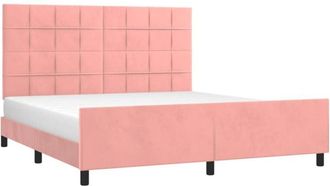 vidaXL Vidaxl - Estructura De Cama Sin Colch&oacute;n Terciopelo Rosa 160x200 Cm