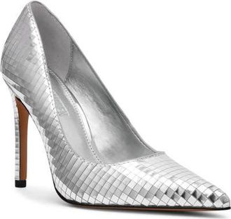Steve Madden Noir Pointed Toe Pump in Silver Disco at Nordstrom, Size 7.5