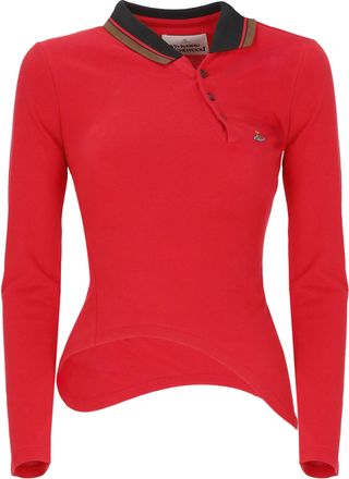 Vivienne Westwood Red Asymmetrical Ls Glory Short Sleeve Polo Shirt