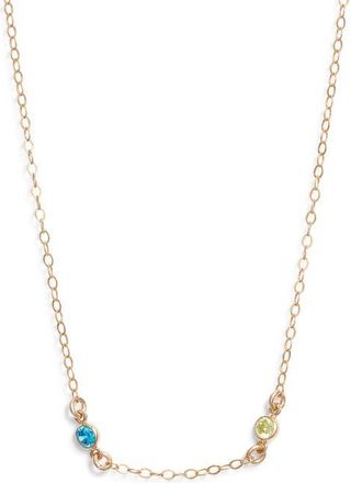 Set & Stones Multibirthstone Station Necklace in Gold /2 Charms at Nordstrom