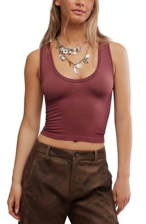 Free People Clean Slate Crop Tank in Pomegranate at Nordstrom, Size X-Small