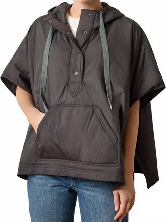 Lilla P Hooded Poncho In Black