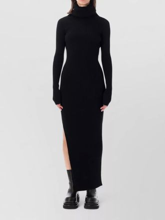 Rick Owens ribbed turtleneck long-sleeve midi knitted dress