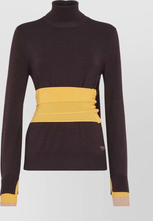 Fendi knit turtleneck button detailing