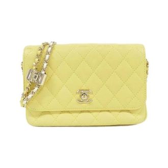 Chanel Pre-owned Lambskin Shoulder Bag - Dames - Pre-owned - Geel - Maat: ONE Size Leer