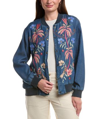 Johnny Was Snap Front Bomber Jacket