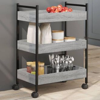 vidaXL Carrello da Cucina Grigio Sonoma 50x30x70 cm Legno Multistrato - Vidaxl