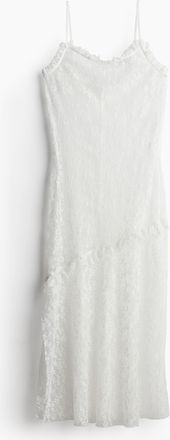H&M Frill-trimmed lace dress - White