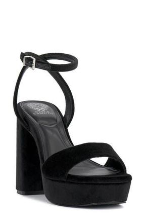 Vince Camuto Pendry Ankle Strap Platform Sandal in Black Black at Nordstrom Rack, Size 12