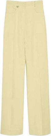 Jacquemus Pantalon Sauge - Dames - Wijde Broeken - Geel - M - Katoen - Broeken