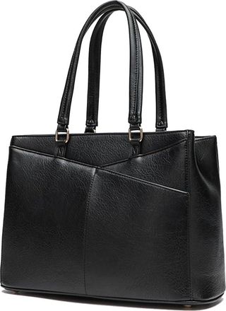 Generic Womens Leather Shoulder Bag Spacious Capacity Tote Bags Retro Teacher Work Handbag with Compartment, Shopper, Mom, 2025, 2026 (Black,One Size)