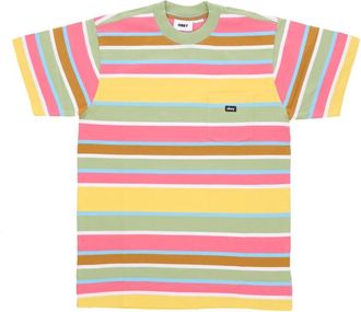 Obey Zak Tee Bay Leaf Multi - Heren - T-shirts - Veelkleurig - S - Katoen - Tops