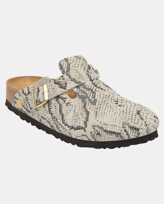 Birkenstock Womens Logo Detail Shoes in Light Grey Suede - Size UK 5.5