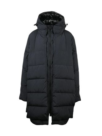 Embassy of Bricks and Logs Quilted Long Down Jacket with Adjustable Hood
