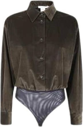 Max Mara Body Camisero Fertile de Terciopelo - Tops - Mujer - Verde - M