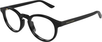 Bottega Veneta Oval Optical Frame - Heren - Brillen - Zwart - 50 MM - Leer - Accessoires