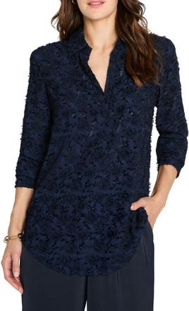 Nic+Zoe Any Occasion Jacquard Top in Dark Indigo at Nordstrom, Size Petite P