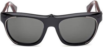 Christian Louboutin Georges 55mm Square Sunglasses in Black /Gunmetal /Zeiss Smoke at Nordstrom