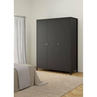 Dmora Dmora - Armario 3 Puertas Conti, Muebles De Dormitorio, Vestidor, Armario De Ropa, 150x58 H199 Cm, Negro