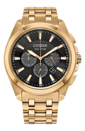 Citizen Peyten Eco-Drive Chronograph Bracelet Watch, 41mm in Gold at Nordstrom Rack
