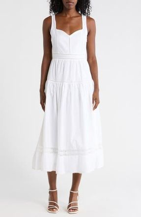 Maisie Cotton Poplin Midi Dress in White at Nordstrom Rack, Size X-Large