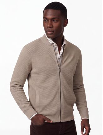 Casamoda Casa Moda katoenen vest beige katoen wijde fit
