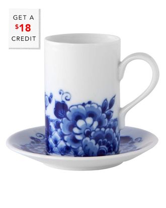 Vista Alegre Blue Ming Coffee Cup And Saucers (Set Of 4) With $22 Credit