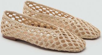 Mango Ballerine intrecciate grezzo - Donna - 35 - MANGO