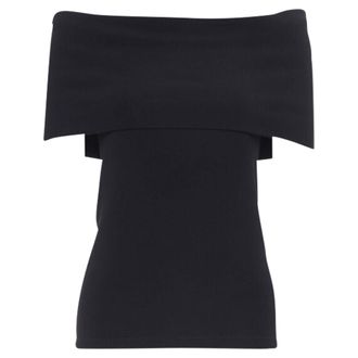 Rosetta Getty knitted banded off shoulder stretch top