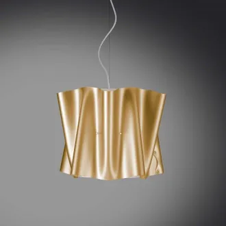 Linea Zero Linea Zero - L&aacute;mpara De Suspensi&oacute;n Folio Pantalla Polilux Oro Di&aacute;metro 40x H37 Cm