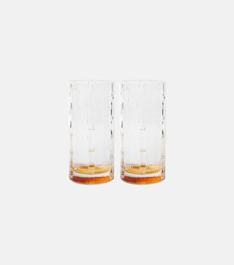 La DoubleJ Bamboo set of 2 crystal highball glasses