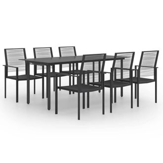 Berkfield Home 7 Piece Garden Dining Set in Black