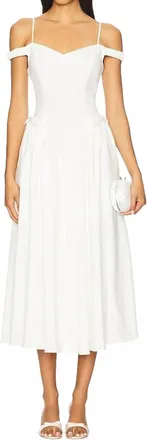 Astr Elvinia Midi Dress In White