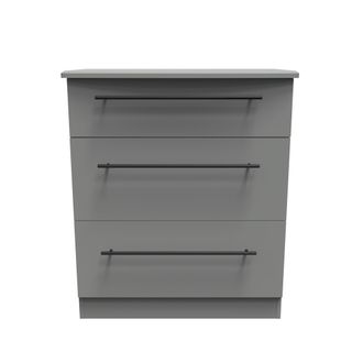 Welcome Furniture Harrow Ready Assembled 3 Drawer Deep Chest in Dusk Grey - Welcome Furniture | TJ Hughes