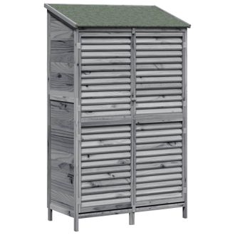 vidaXL Cobertizo De Jard&iacute;n Con Techo Gris 106 X 56 X 176,5 Cm Vidaxl