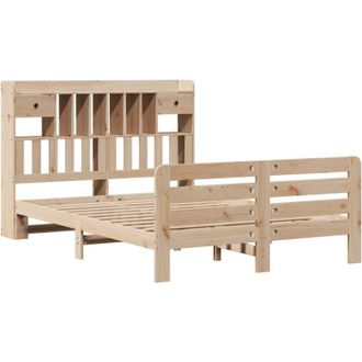 vidaXL Bookcase Bed without Mattress 140x200 cm Solid Wood Pine Vidaxl