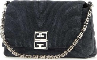 Givenchy Womens Denim Clutch Black Cotton