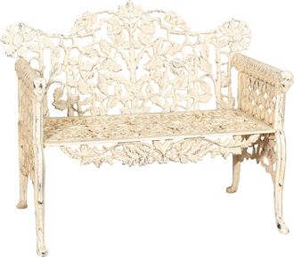 Biscottini International Biscottini - Banco De Jard&iacute;n De Hierro Fundido 110x56x86 Sof&aacute; De Exterior Banco Liberty Con Reposabrazos Silla De 2 Plazas Banco De Hierro