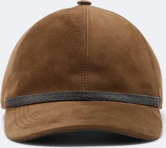 Brunello Cucinelli Monili suede baseball cap