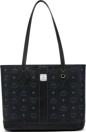 MCM New Small Liz Shopper in Visetos in Black at Nordstrom