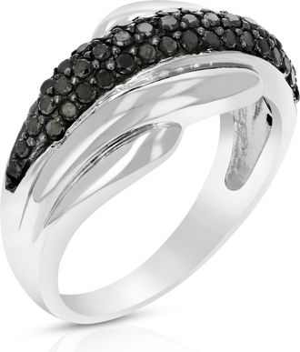 Vir Jewels 2/3 cttw Black Diamond Wedding Ring.925 Sterling Silver with Rhodium
