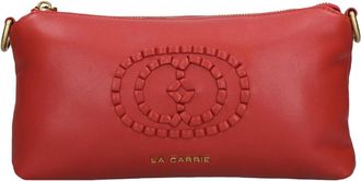 La Carrie Gevlochten Leren Tas - Dames - Clutches - Rood - ONE Size - Leer - Tassen