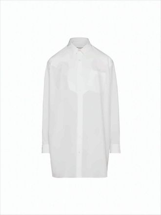 Maison Margiela Classic White Button-Up Shirt With Subtle Stitching Details