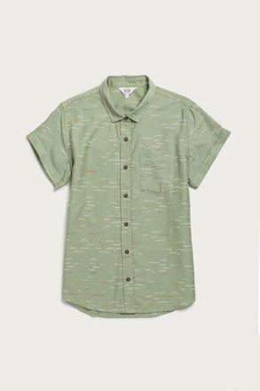 Bridge & Burn Bea Shirt in Teal Tide Waves at Nordstrom, Size Xx-Large
