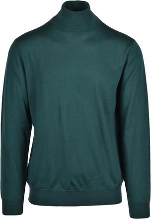 BATURO Green Extrafine Merino Wool Turtleneck Sweater