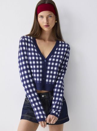 Twik Womens Summer pattern jacquard Cardigan Sweater