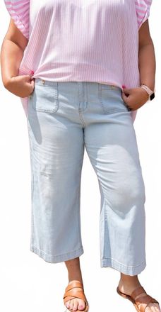 Tribal Brooke Denim Wide Leg Jeans In Blue