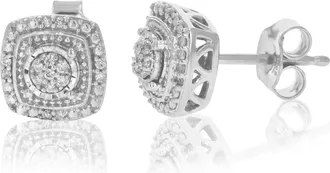 Vir Jewels 1/10 cttw Lab Grown Diamond Composite Earrings in Sterling Silver With Push Backs For Women