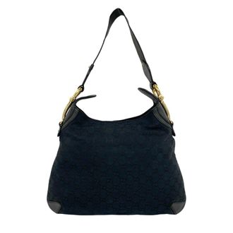 Gucci Black Canvas Leather Shoulder Bag Tote Bag (Pre-Owned)